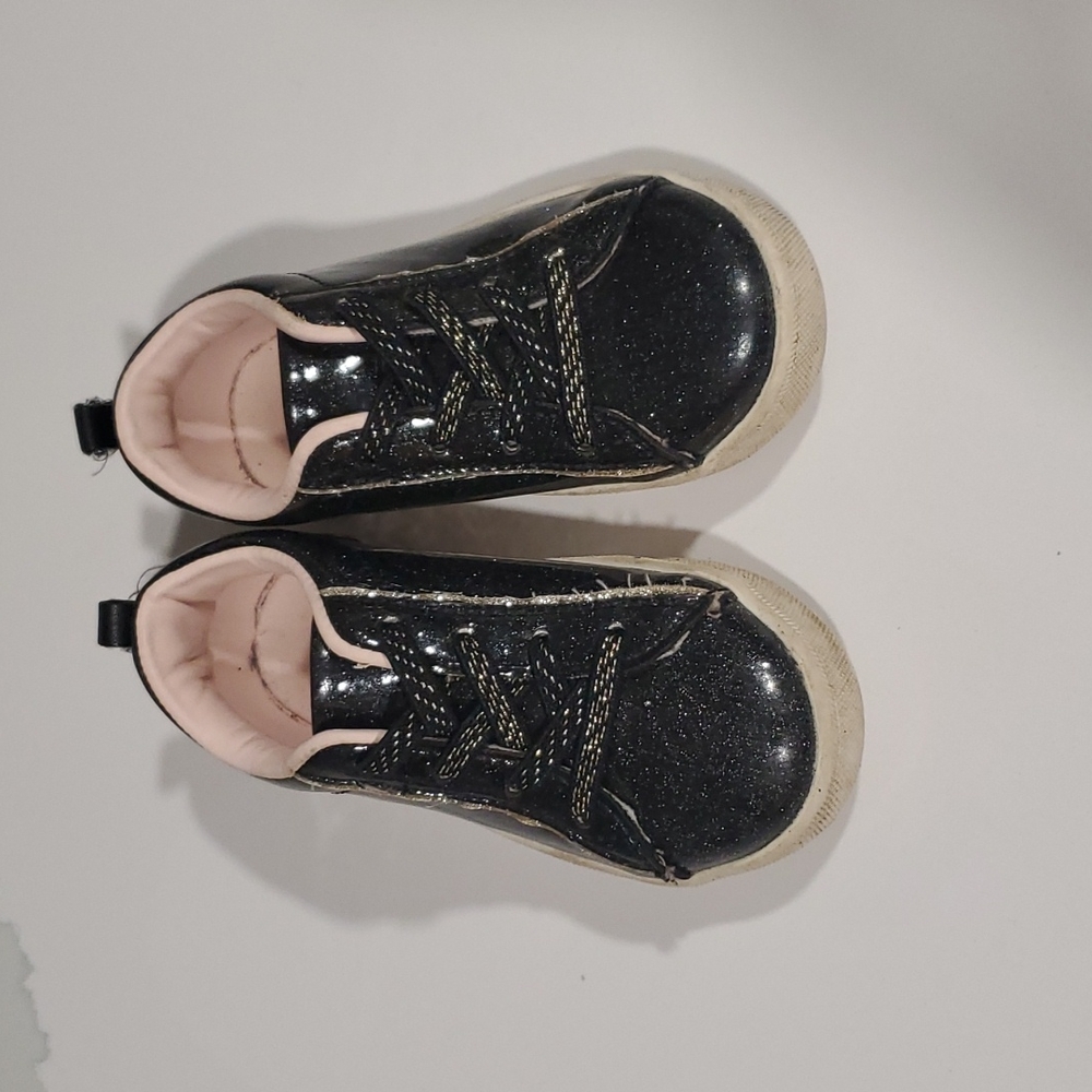 OshKosh B'gosh Sparkly Black Shoes Sneakers Size 8 Toddler Girl